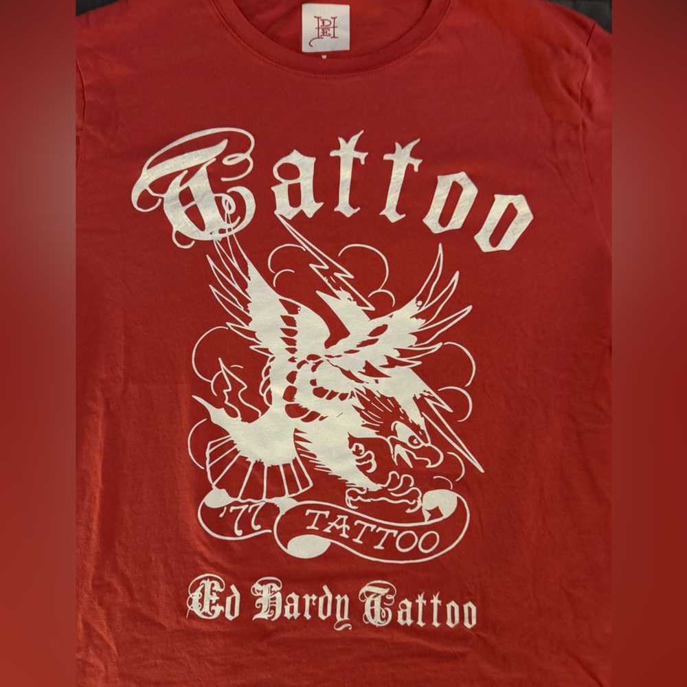 Ed Hardy Red Tattoo Graphic T-Shirt NWOT - Picture 5 of 7